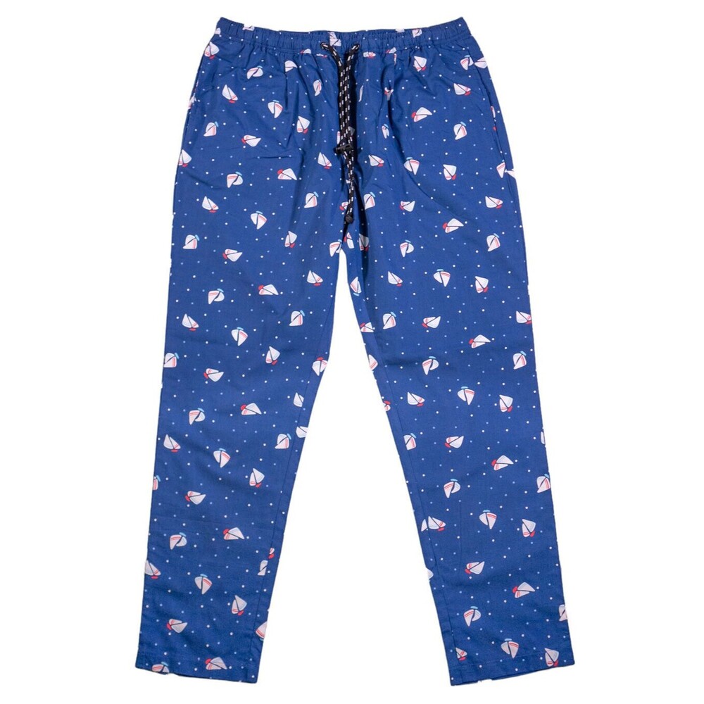 Mens Pants Joggers Blue Nautical Graphic Drawstring Loose Harem Casual Large